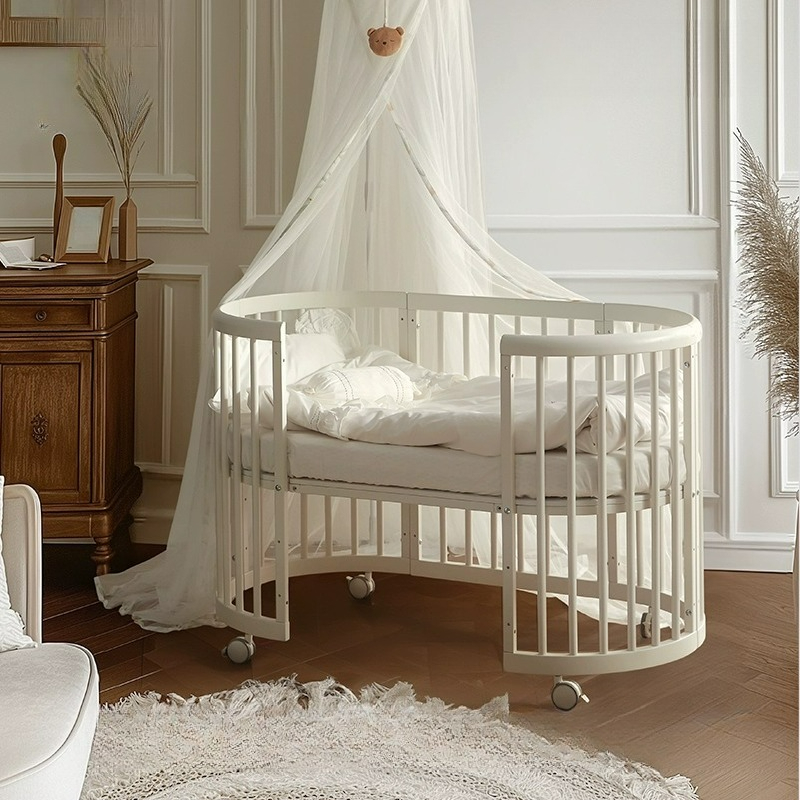 Nursery - Customizable Solid Wood Baby Crib Round