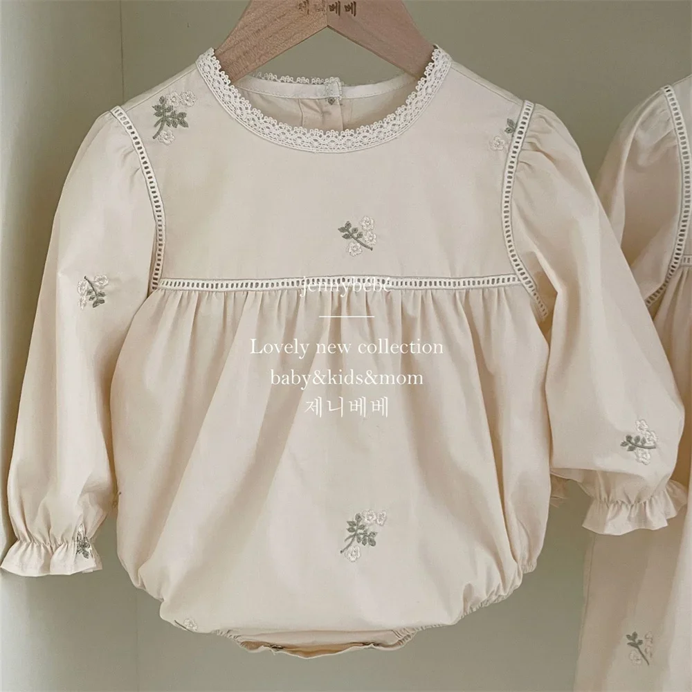 Newborn Baby Girl Romper Floral - Baby Girls Embroidered Floral Romper Long