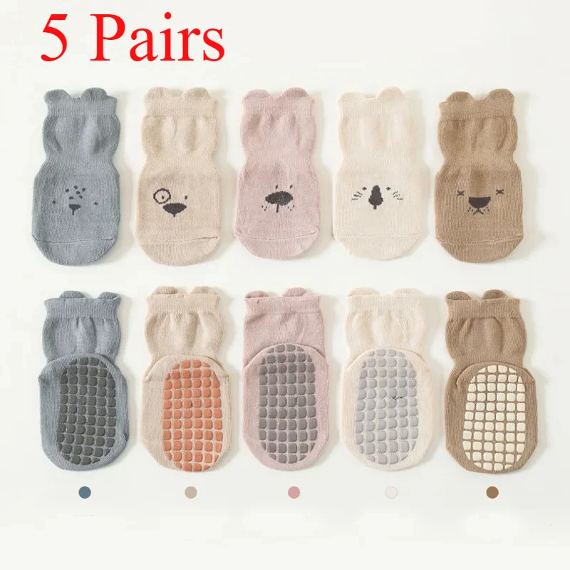 Unisex Baby Socks Non Slip - 3/5 Pairs Breathable Casual Socks for