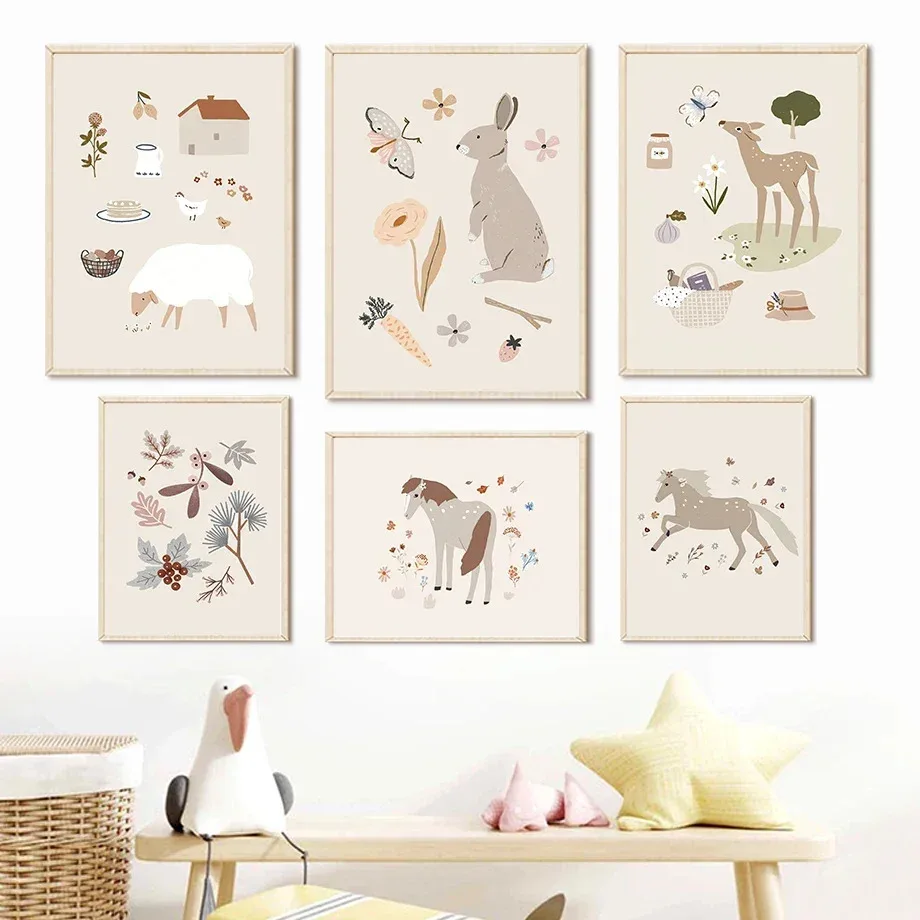 Nursery - 1pc frameless Canvas painting 1pc frameless