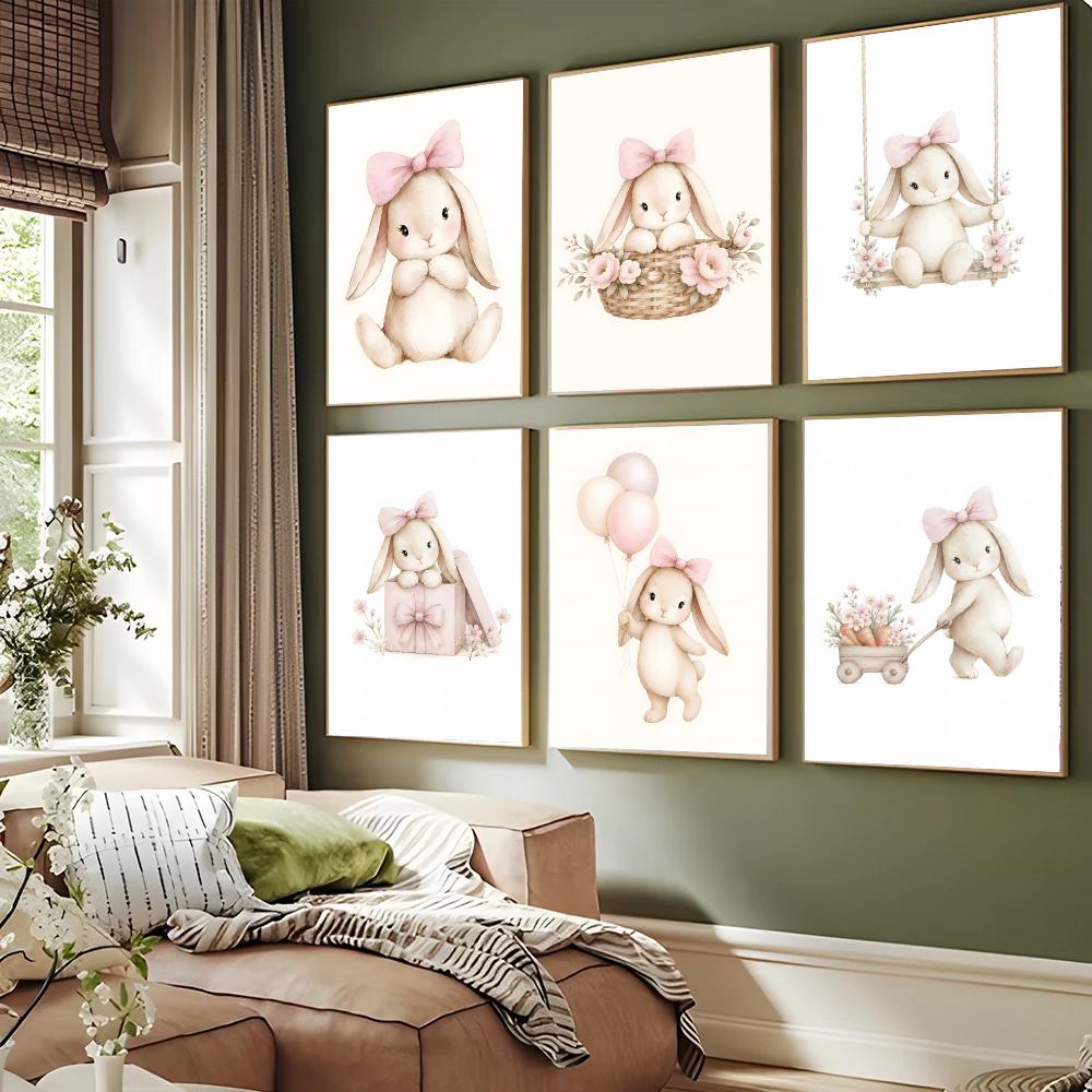 Watercolor pink bow bunny nurs - Nursery recension och pris