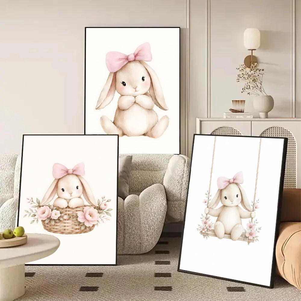 Watercolor pink bow bunny nurs - Nursery recension och pris